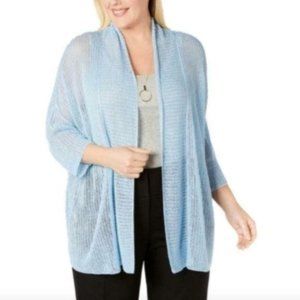 Alfani Layering Open Front Kimono, Blue Infinity Women's